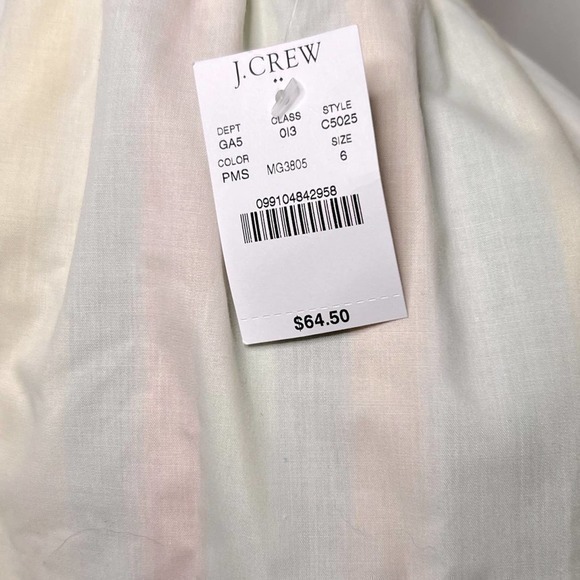 NWT J.Crew cotton and linen blend pastel stripped skirt size 6 - Picture 6 of 7
